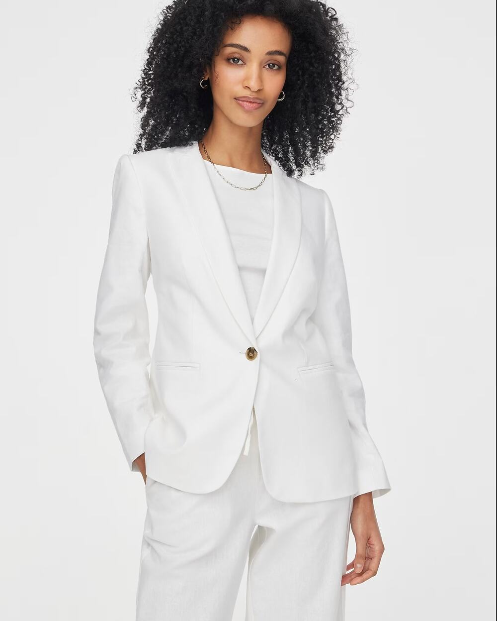 J.CREW Womens One-Button Holland Blazer Size 00 White Linen Blend AL222 NWT